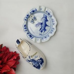 Vintage Delfts Blue Ashtrays